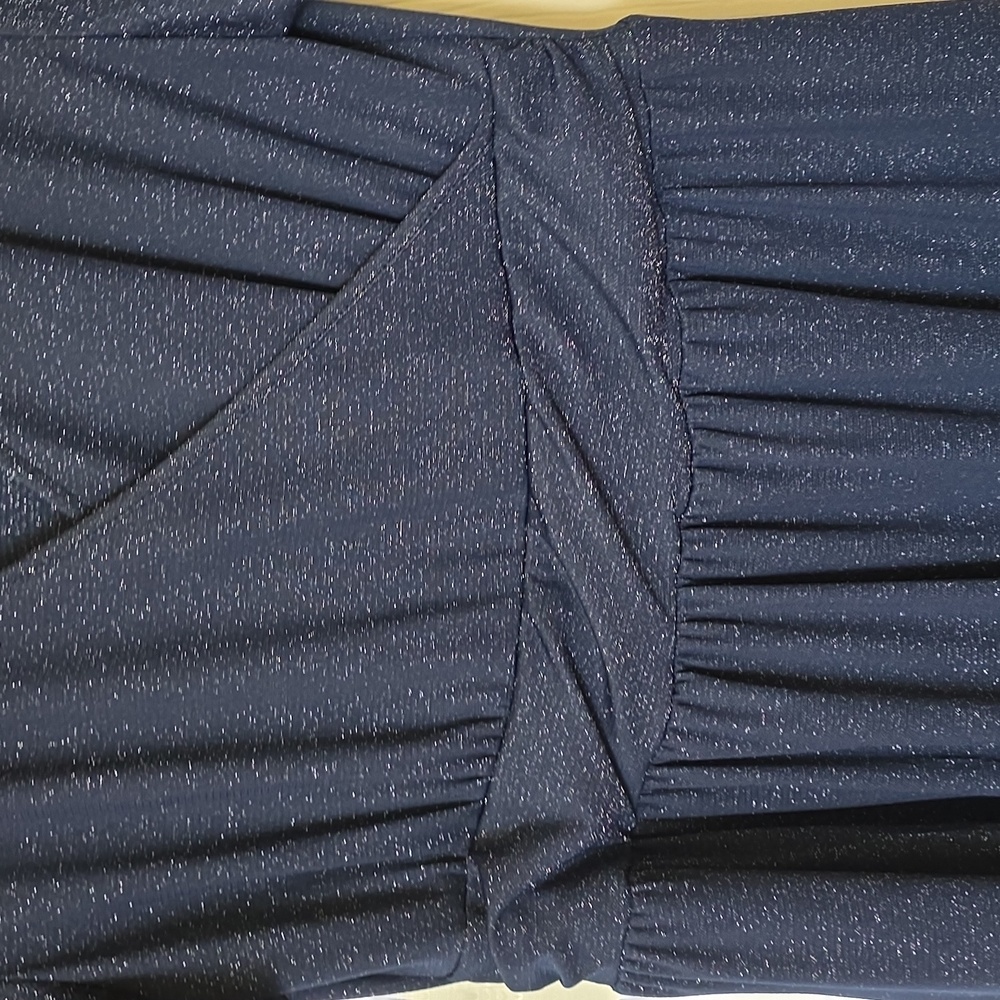 Elegant Navy Blue Maternity Dress - Picture 3 of 5